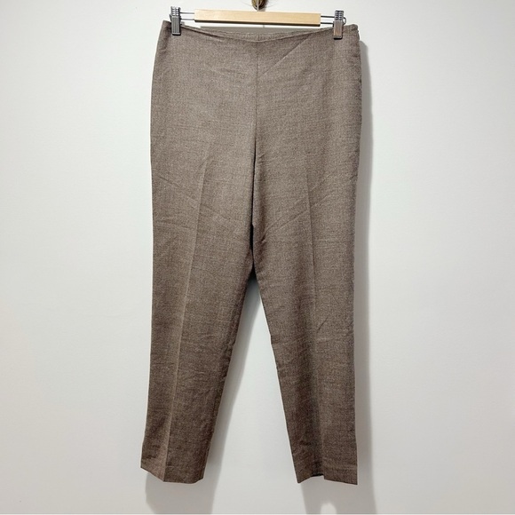Brunello Cucinelli Wool Blend Houndstooth Trouser Size 6 Brown Tan Made in Italy - Picture 1 of 15